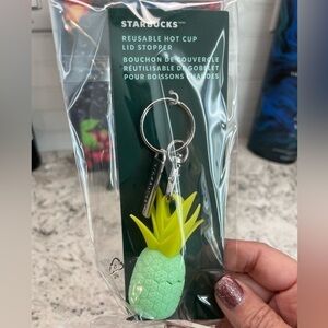 Starbucks Lime Pineapple Reusable Hot
Cup Lid Stopper Keychain. NEW. Adorable!